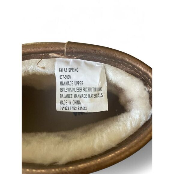 NWT Arizona Women 6 Spring Metallic Bronze Ankle Boot Bootie Memory Foam Brand N - Picture 6 of 9